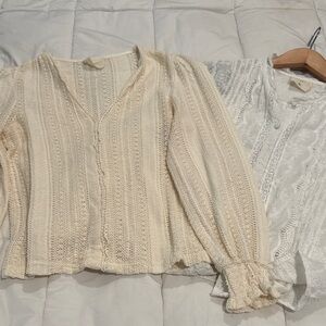 Chic Cream Button Down Women's Top